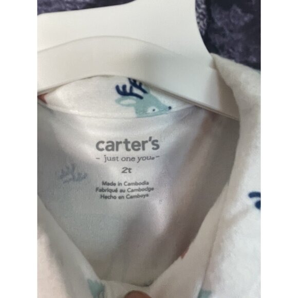 Carter's Just One You 2T PJ Reindeer Trees 2-Piece Pajama Set - Picture 9 of 14